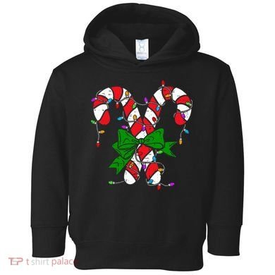 Candy Cane Merry And Bright Christmas Lights Toddler Hoodie