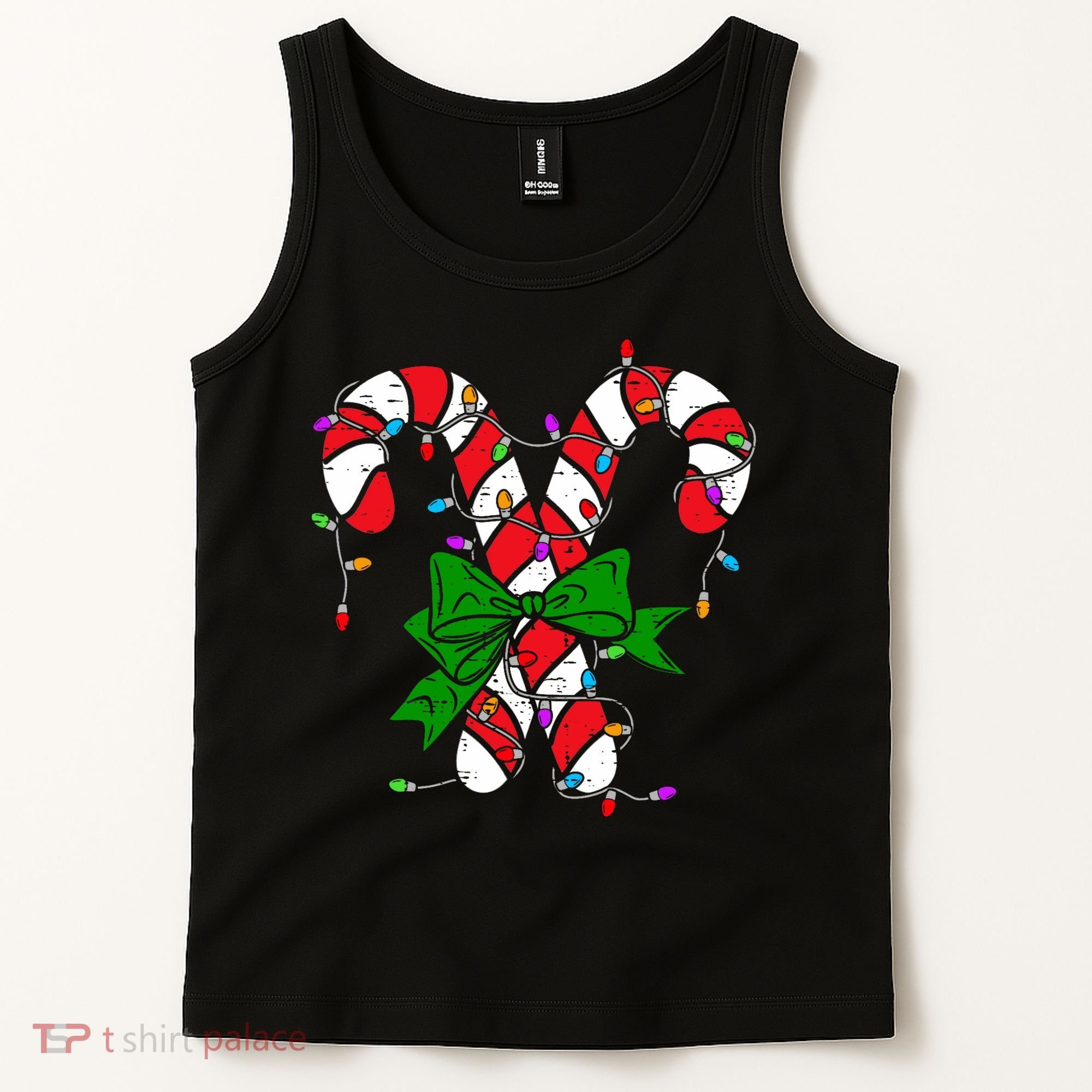 Candy Cane Merry And Bright Christmas Lights Tank Top