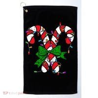 Candy Cane Merry And Bright Christmas Lights Golf Towel thumb 0
