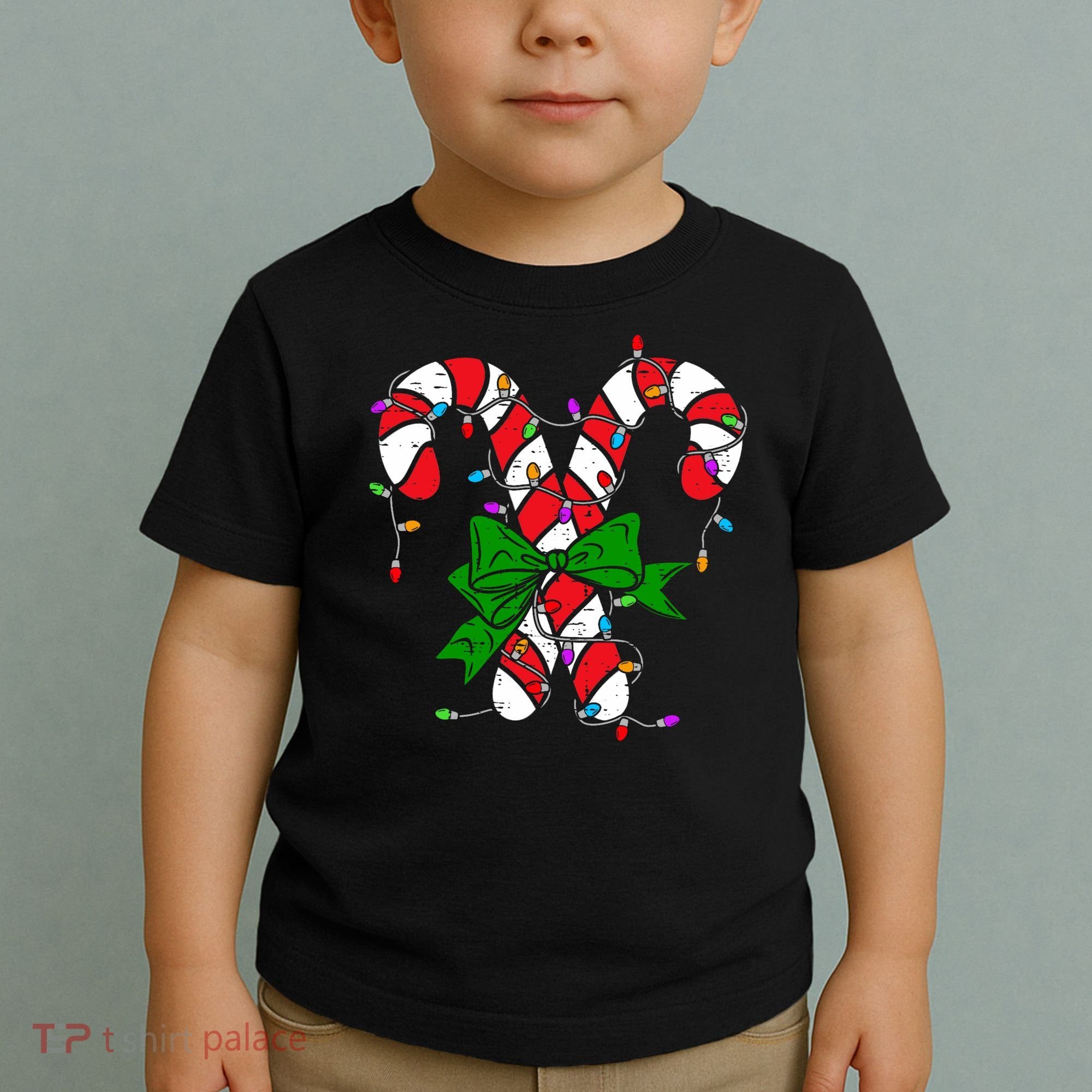 Candy Cane Merry And Bright Christmas Lights Toddler T-Shirt
