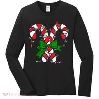 Candy Cane Merry And Bright Christmas Lights Women's Long Sleeve Shirt thumb 0