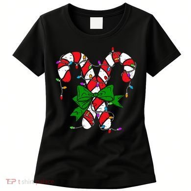 Candy Cane Merry And Bright Christmas Lights Women's T-Shirt