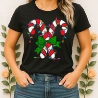 Candy Cane Merry And Bright Christmas Lights Women's T-Shirt thumb 2