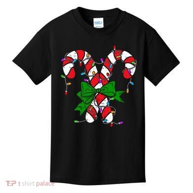 Candy Cane Merry And Bright Christmas Lights Kids T-Shirt