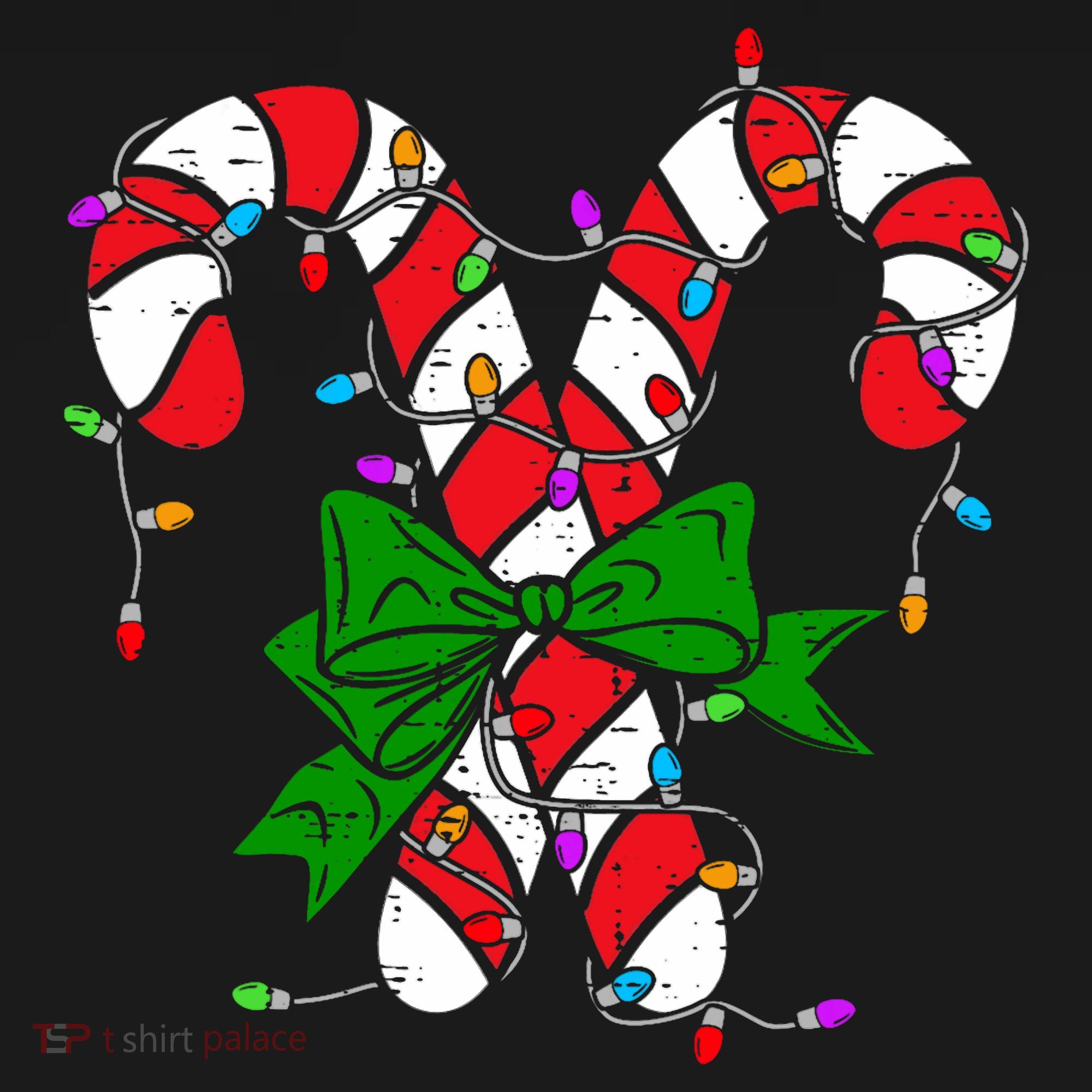 Candy Cane Merry And Bright Christmas Lights Tote Bag