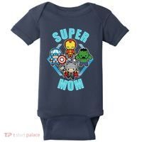 Comics Classic Mothers Day Kawaii Super Mom Baby Bodysuit thumb 0