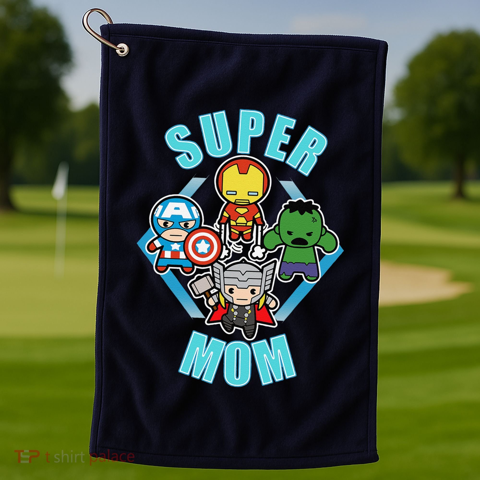 Comics Classic Mothers Day Kawaii Super Mom Golf Towel