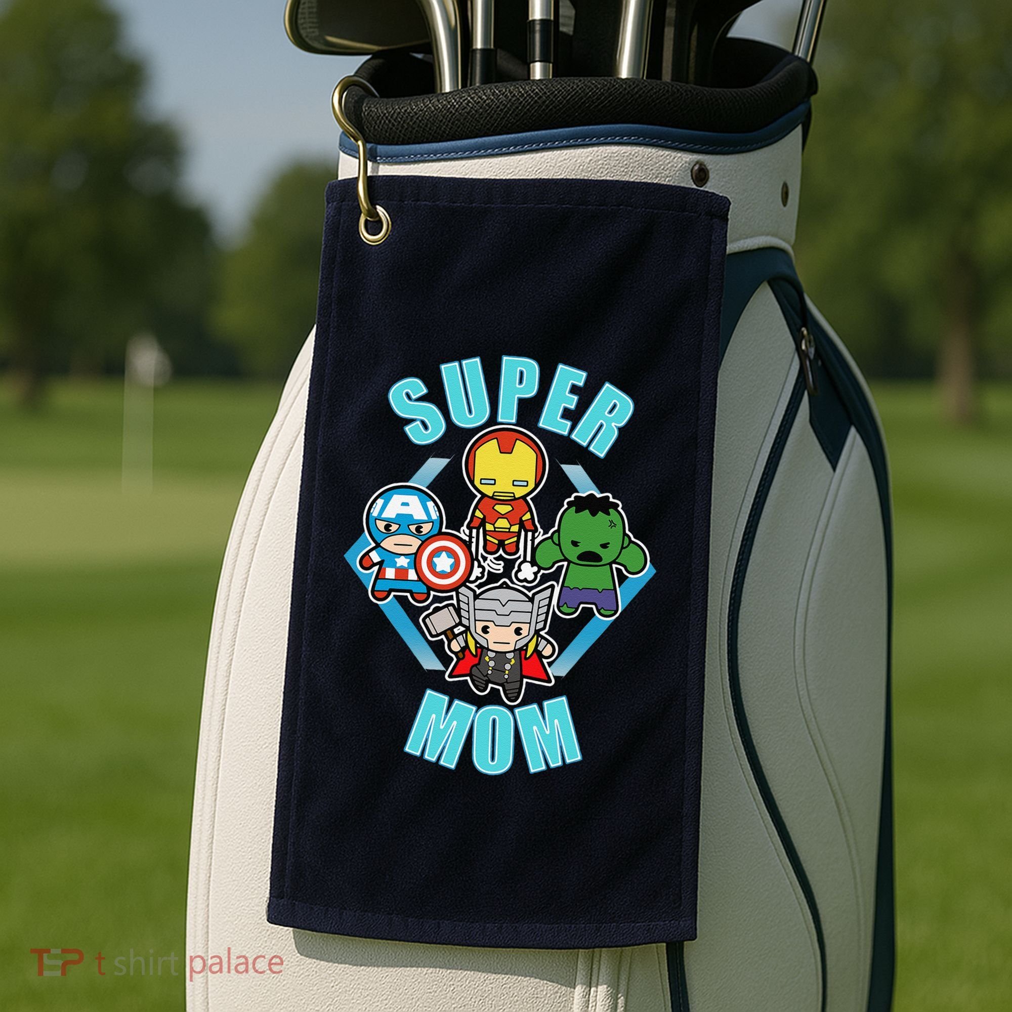 Comics Classic Mothers Day Kawaii Super Mom Golf Towel