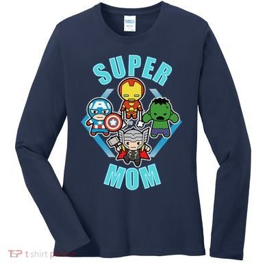 Comics Classic Mothers Day Kawaii Super Mom Women's Long Sleeve Shirt