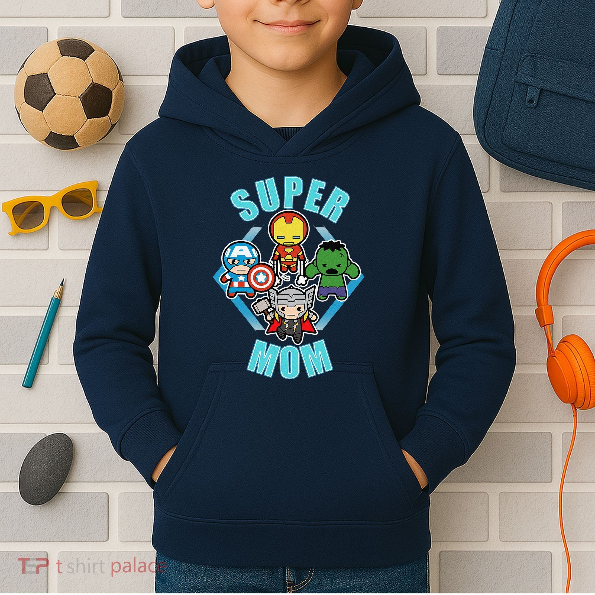 Comics Classic Mothers Day Kawaii Super Mom Kids Hoodie