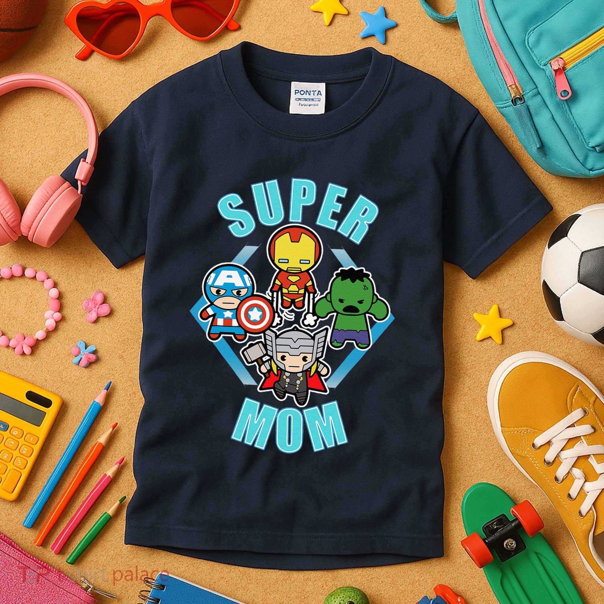 Comics Classic Mothers Day Kawaii Super Mom Kids T-Shirt