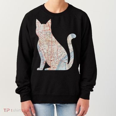 City Cat Map Design Unusual Women's Sweatshirt