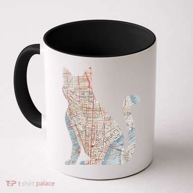 City Cat Map Design Unusual Coffee Mug