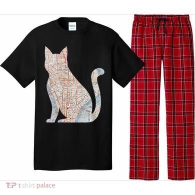 City Cat Map Design Unusual Pajama Set