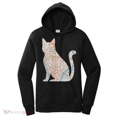 City Cat Map Design Unusual Women's Hoodie