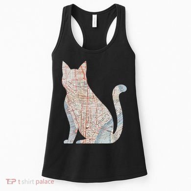 City Cat Map Design Unusual Women's Tank Top