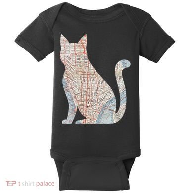 City Cat Map Design Unusual Baby Bodysuit