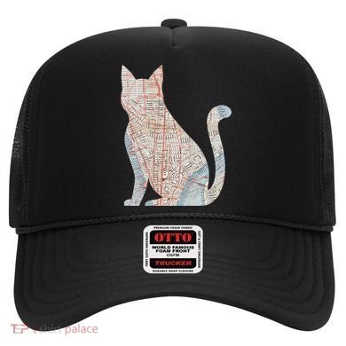 City Cat Map Design Unusual Hat