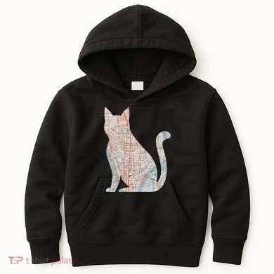 City Cat Map Design Unusual Kids Hoodie