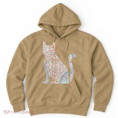City Cat Map Design Unusual Hoodie