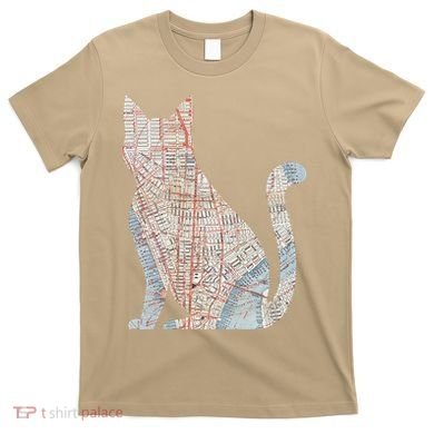 City Cat Map Design Unusual T-Shirt