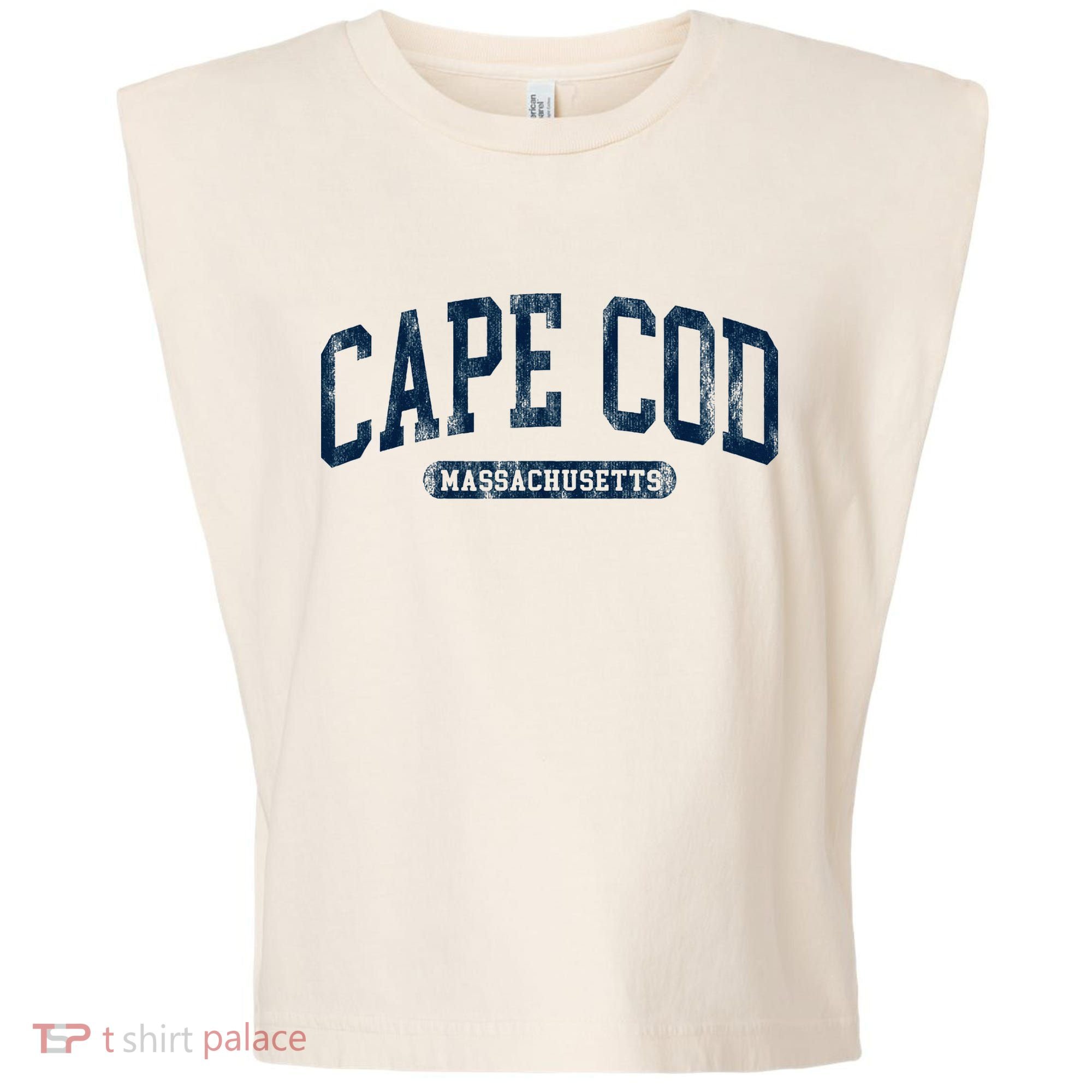 Cape Cod Massachusetts Retro Preppy Garment-Dyed Women's Muscle Tee