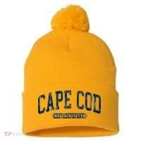 Cape Cod Massachusetts Retro Preppy Pom Pom 12in Knit Beanie thumb 0