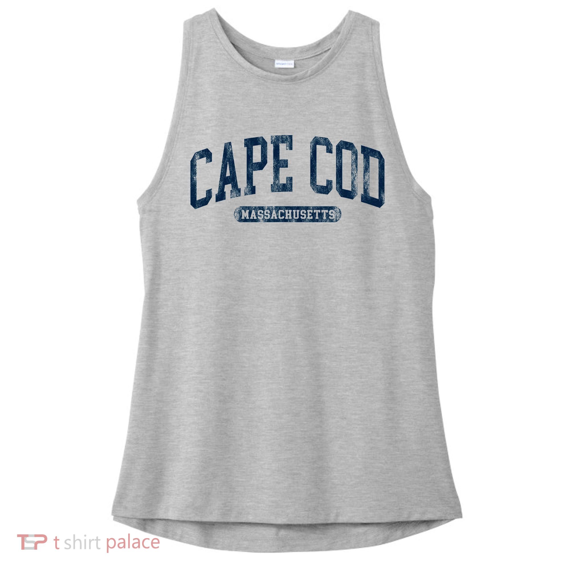 Cape Cod Massachusetts Retro Preppy Ladies PosiCharge Tri-Blend Wicking Tank
