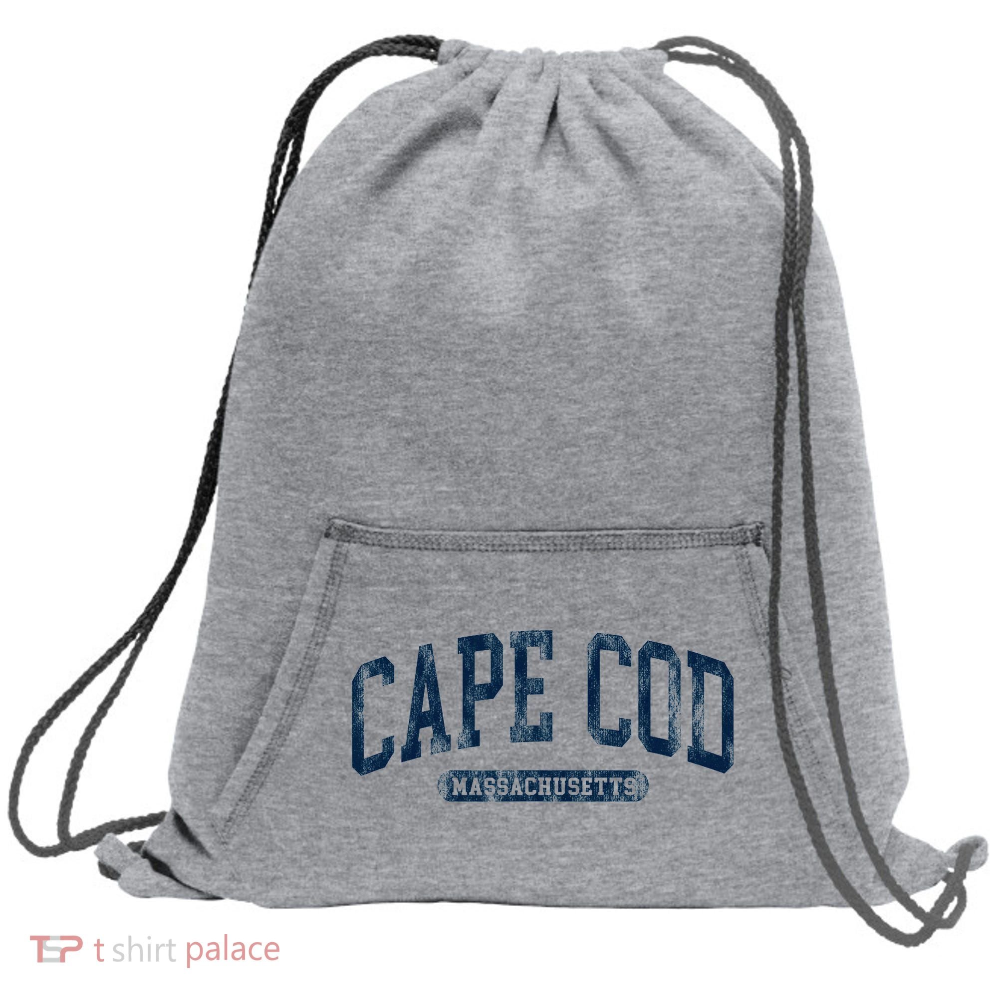 Cape Cod Massachusetts Retro Preppy Sweatshirt Cinch Pack Bag