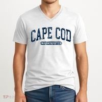 Cape Cod Massachusetts Retro Preppy V-Neck T-Shirt thumb 2