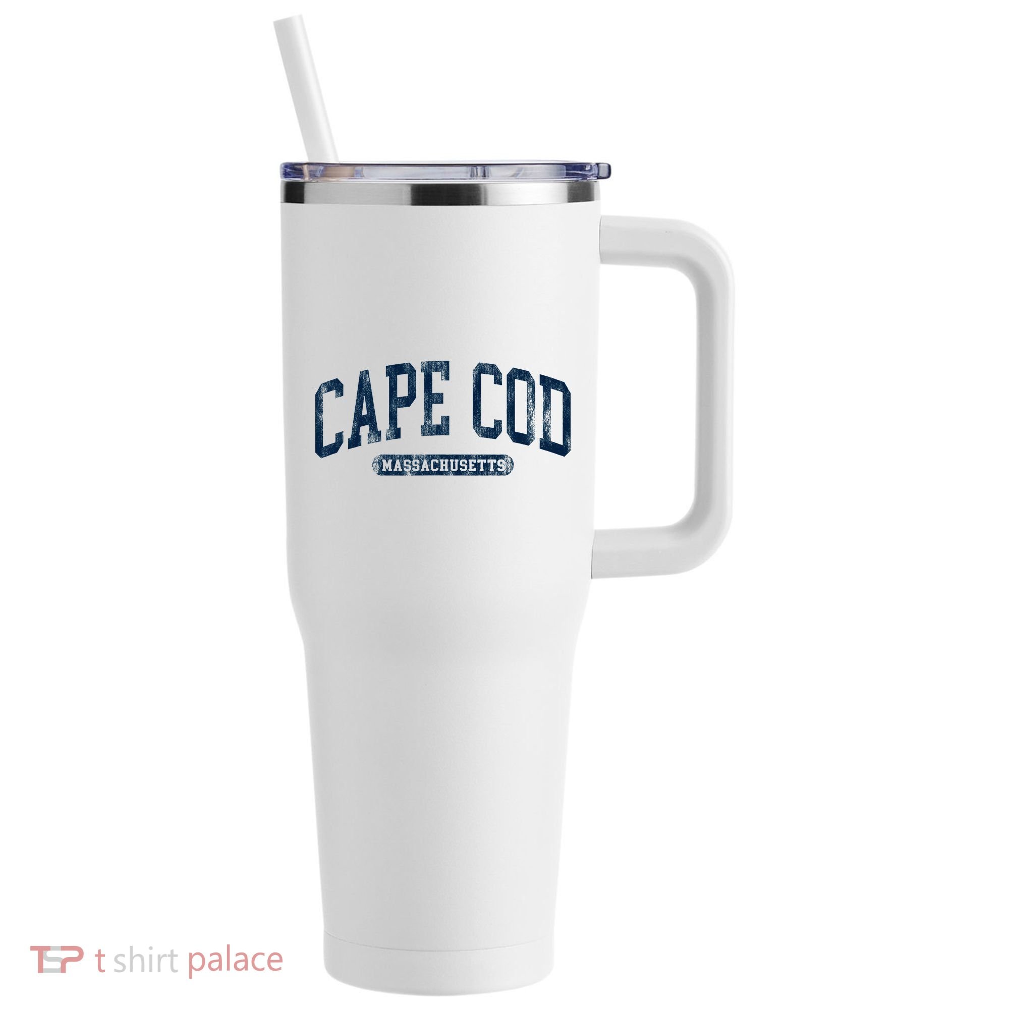 Cape Cod Massachusetts Retro Preppy 40oz Vacuum Insulated Stainless Steel Travel Tumbler