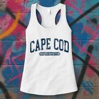 Cape Cod Massachusetts Retro Preppy Women's Tank Top thumb 3