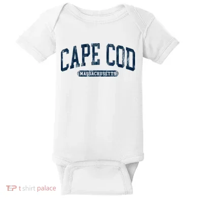 Cape Cod Massachusetts Retro Preppy Baby Bodysuit