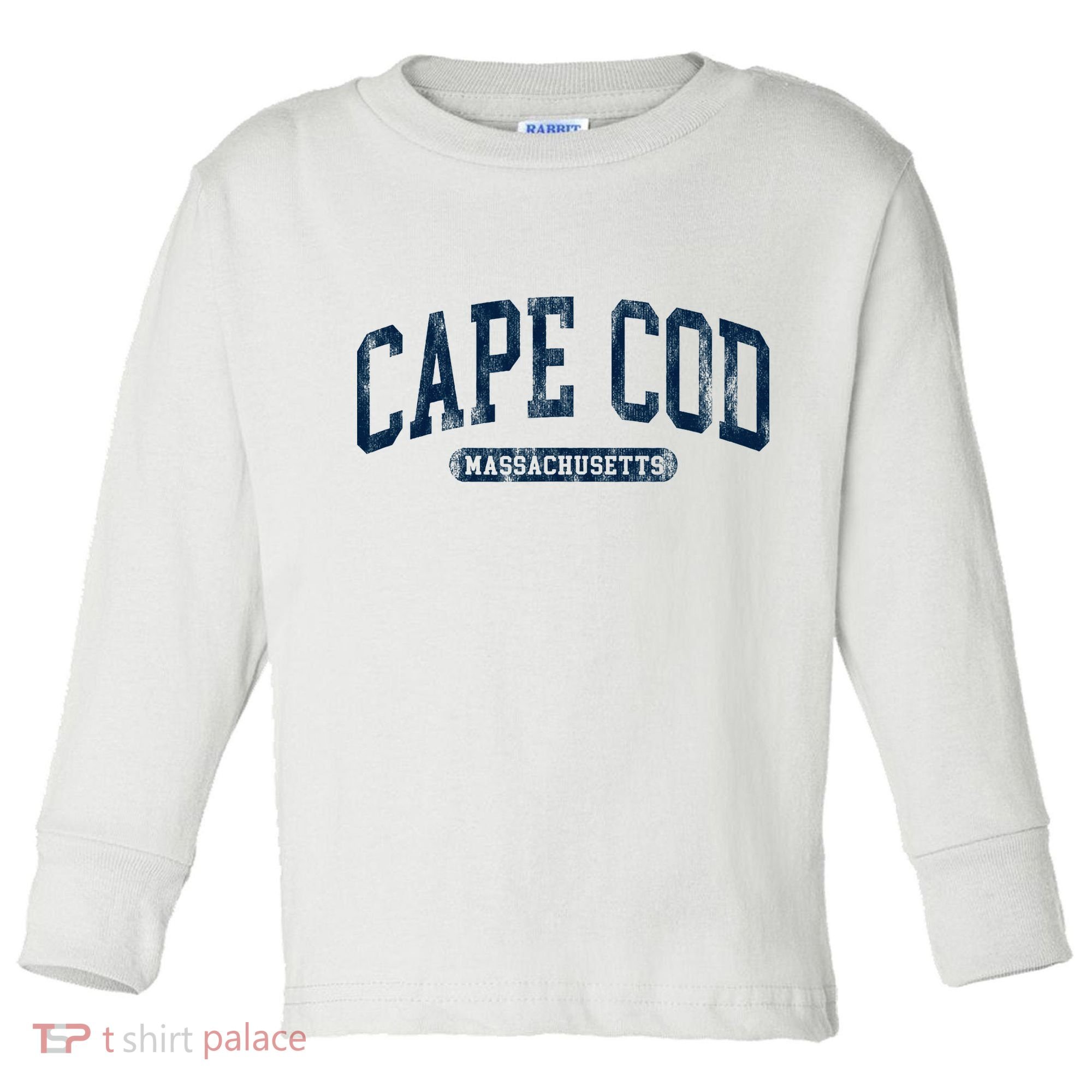 Cape Cod Massachusetts Retro Preppy Toddler Long Sleeve Shirt