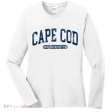 Cape Cod Massachusetts Retro Preppy Women's Long Sleeve Shirt