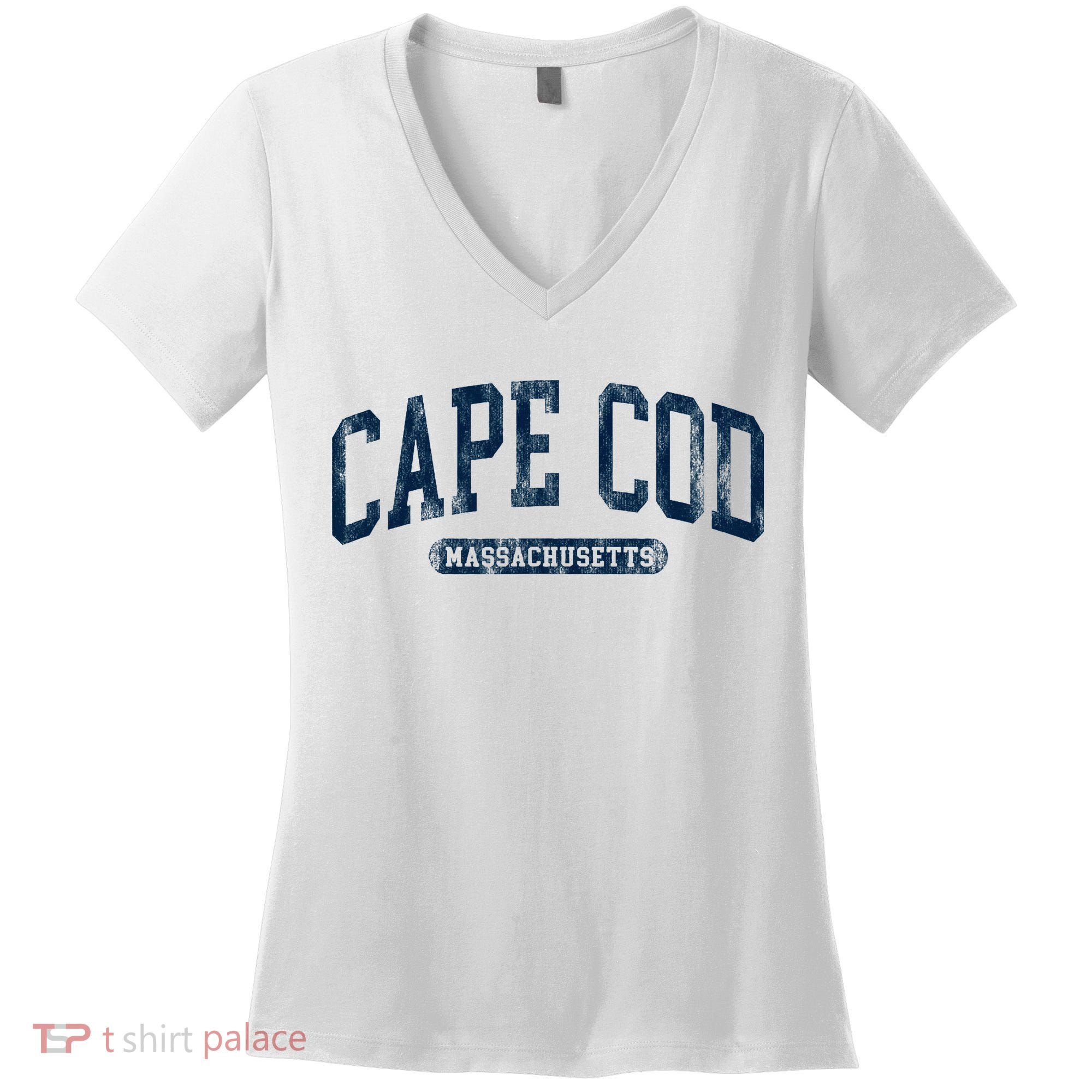 Cape Cod Massachusetts Retro Preppy Women's V-Neck T-Shirt