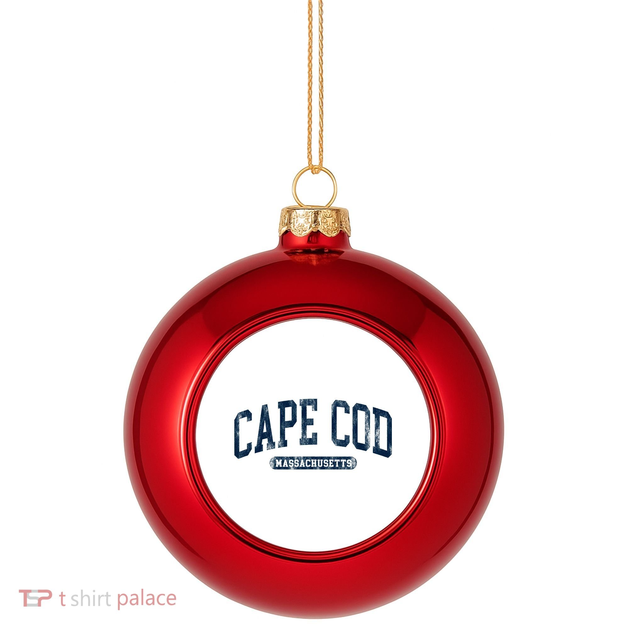 Cape Cod Massachusetts Retro Preppy Plastic Christmas Ball Ornament