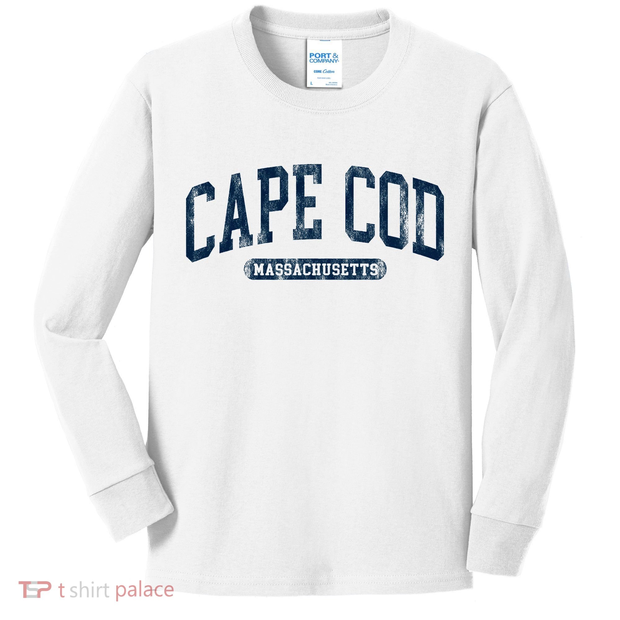 Cape Cod Massachusetts Retro Preppy Kids Long Sleeve Shirt
