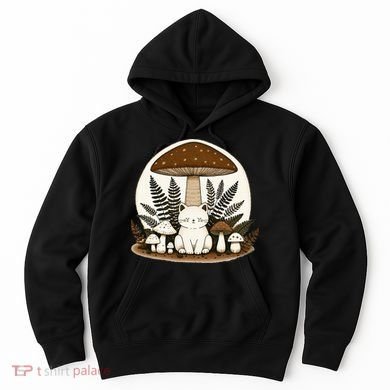 Cottagecore Cat Mushroom Hoodie