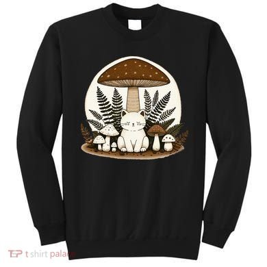 Cottagecore Cat Mushroom Sweatshirt