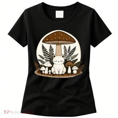 Cottagecore Cat Mushroom Women's T-Shirt