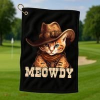 Cowboy Cat Meowdy Golf Towel thumb 1