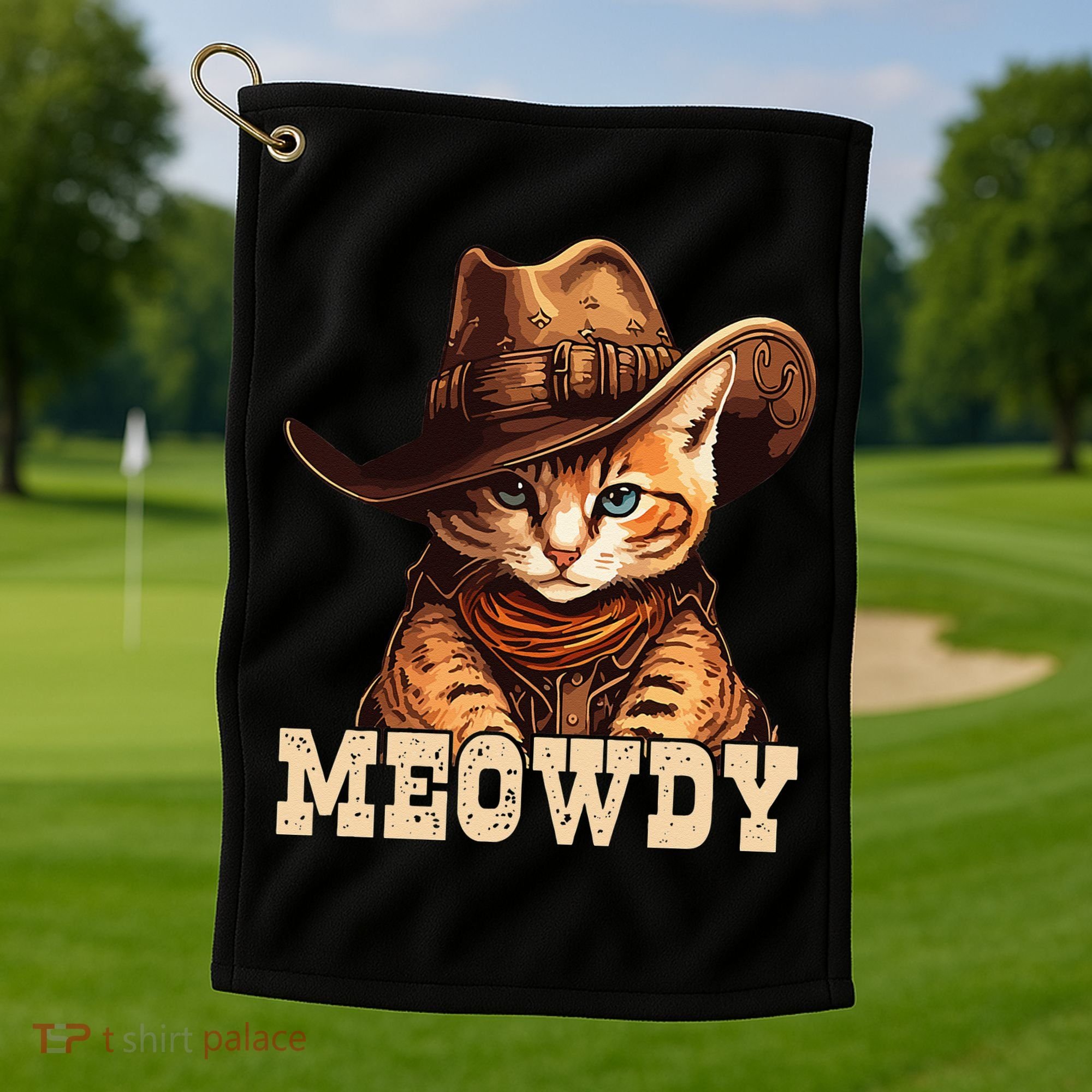 Cowboy Cat Meowdy Golf Towel