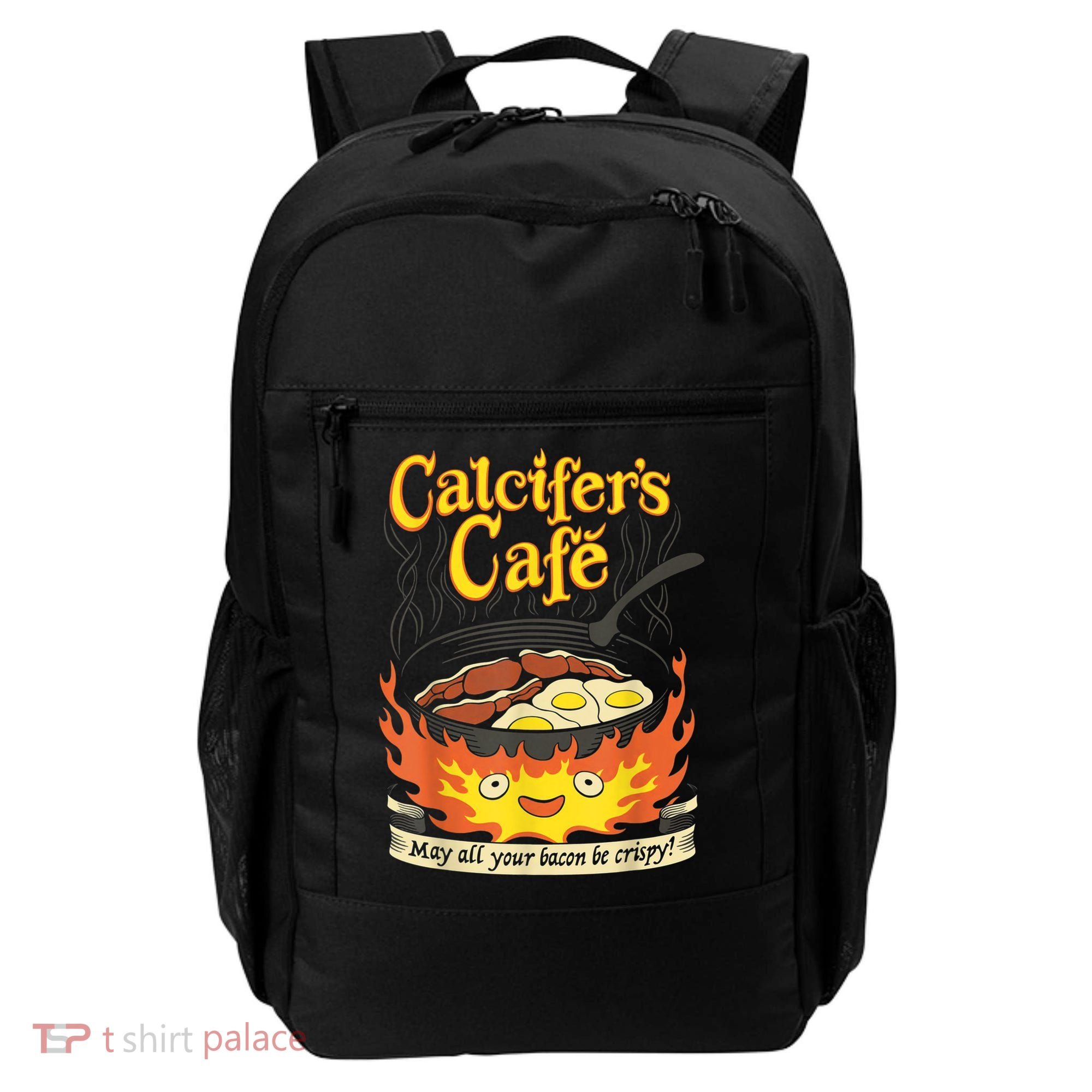 Calcifer's Cafe May All Your Bacon & Eggs Be Crispy Cooking Backpack