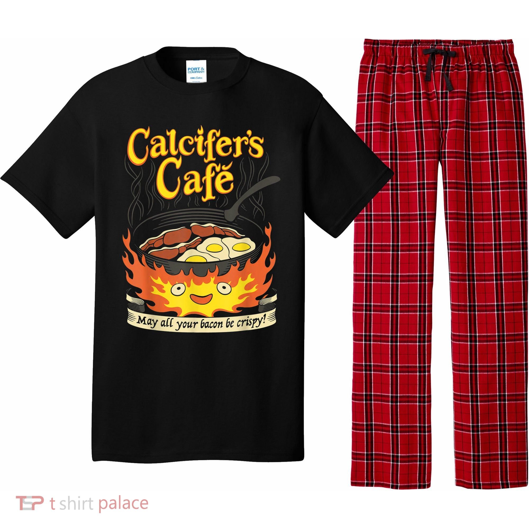Calcifer's Cafe May All Your Bacon & Eggs Be Crispy Cooking Pajama Set