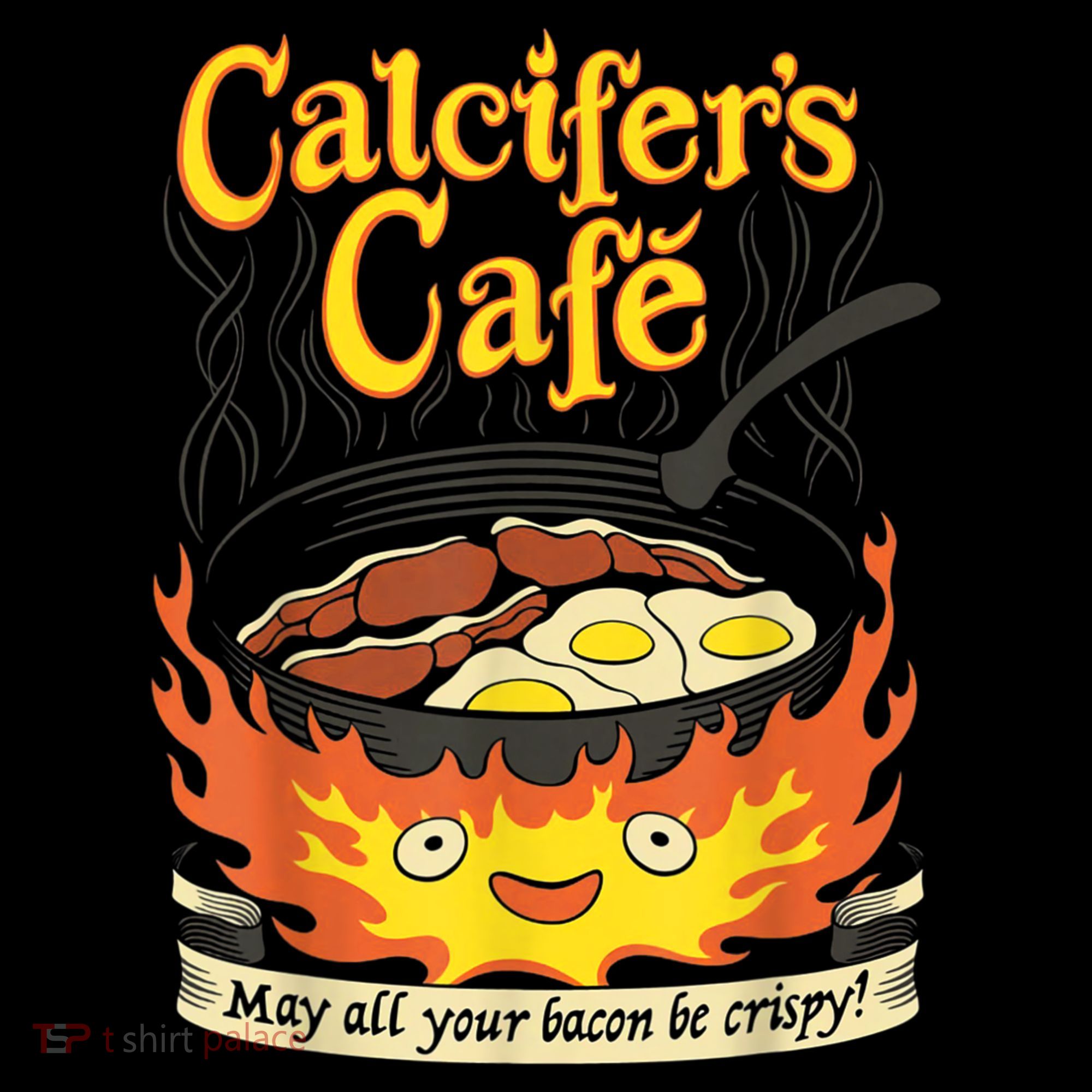 Calcifer's Cafe May All Your Bacon & Eggs Be Crispy Cooking Toddler Hoodie