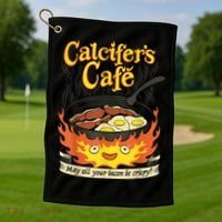 Calcifer's Cafe May All Your Bacon & Eggs Be Crispy Cooking Golf Towel thumb 1