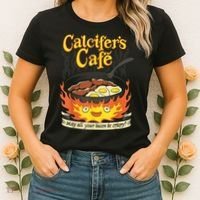 Calcifer's Cafe May All Your Bacon & Eggs Be Crispy Cooking Women's T-Shirt thumb 2