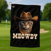 Cowboy Cat Meowdy Golf Towel thumb 1