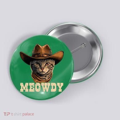 Cowboy Cat Meowdy Button